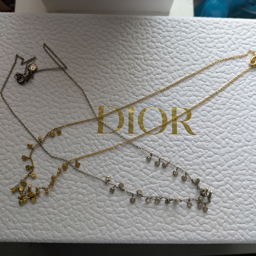 Lot Of 2 Gorjana Chloe Mino Choker Necklaces 1 Gold tone 1 Silver tone